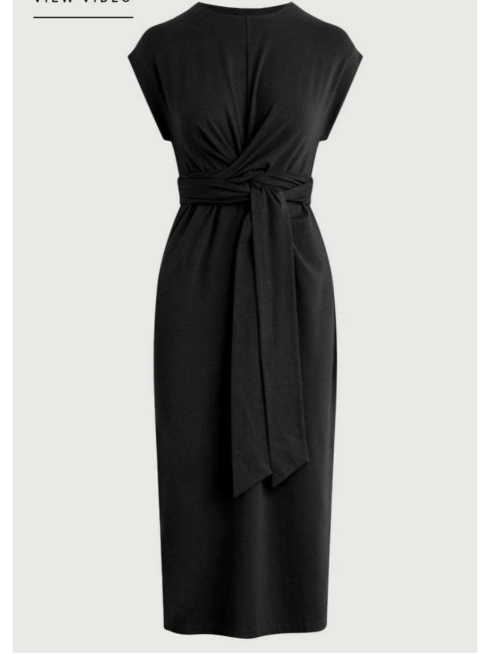 Modern Citizen Black Fei Tie Front Dress Sz S Black Organic Cotton Midi Capsule - Picture 2 of 12
